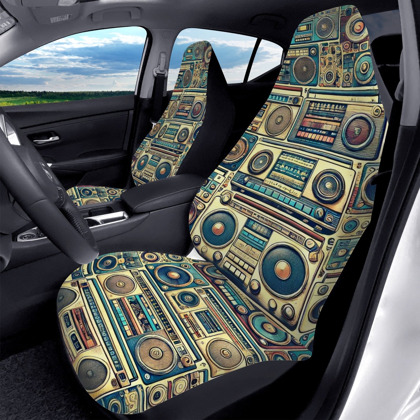 retro radio car seat covers