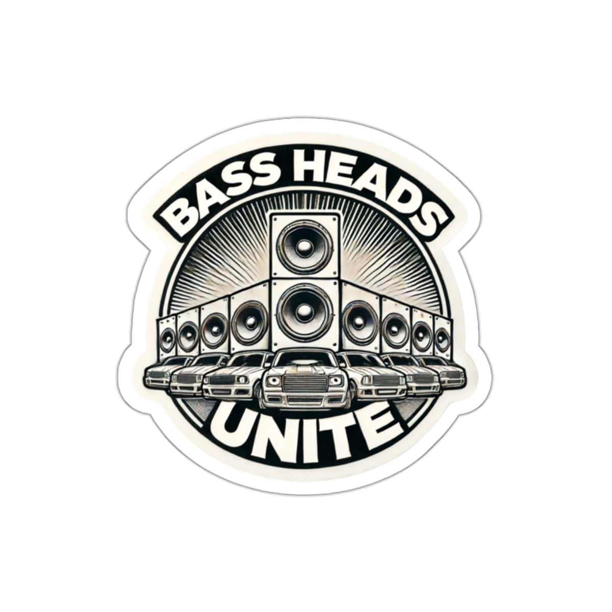 bass heads unite sticker