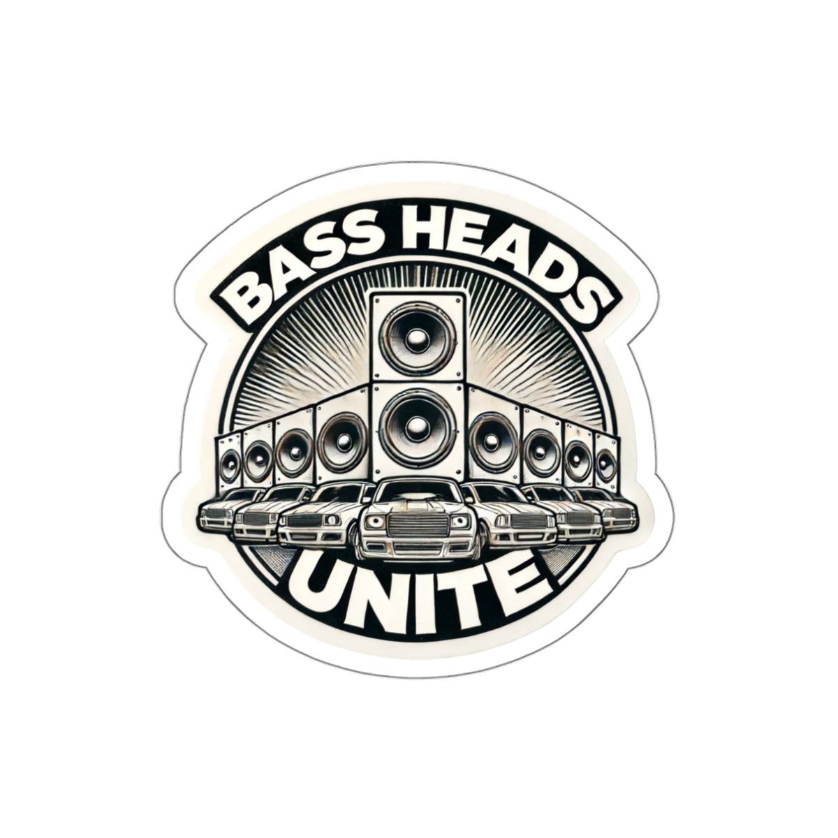 bass heads unite sticker