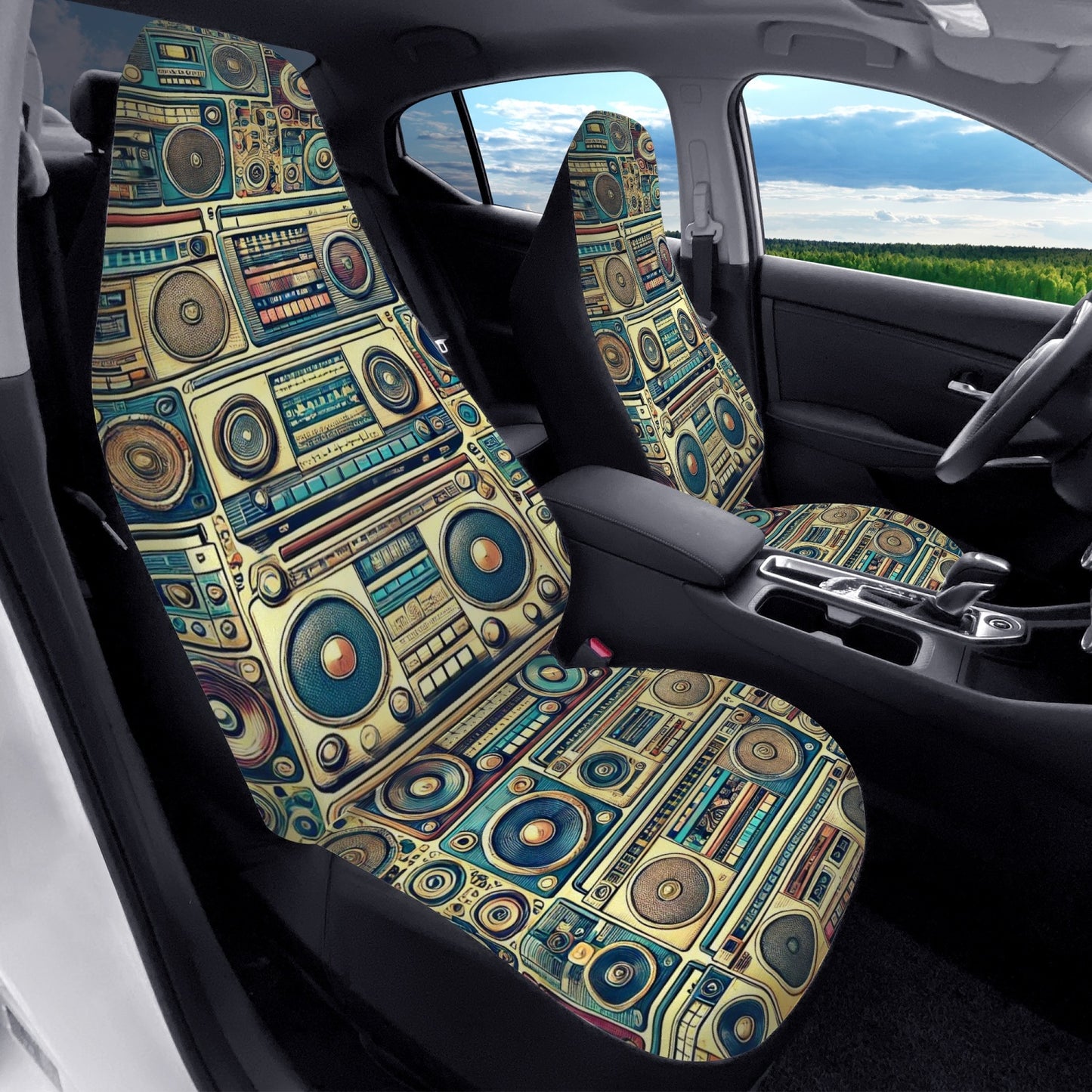 retro radio car seat covers