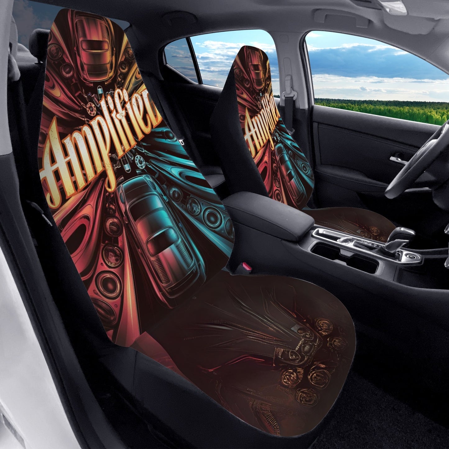 gold amplified car seat cover