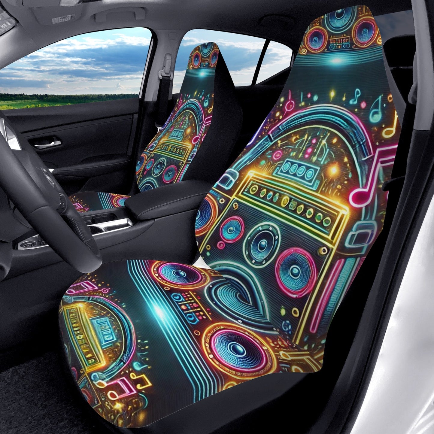 neon notes car seat covers