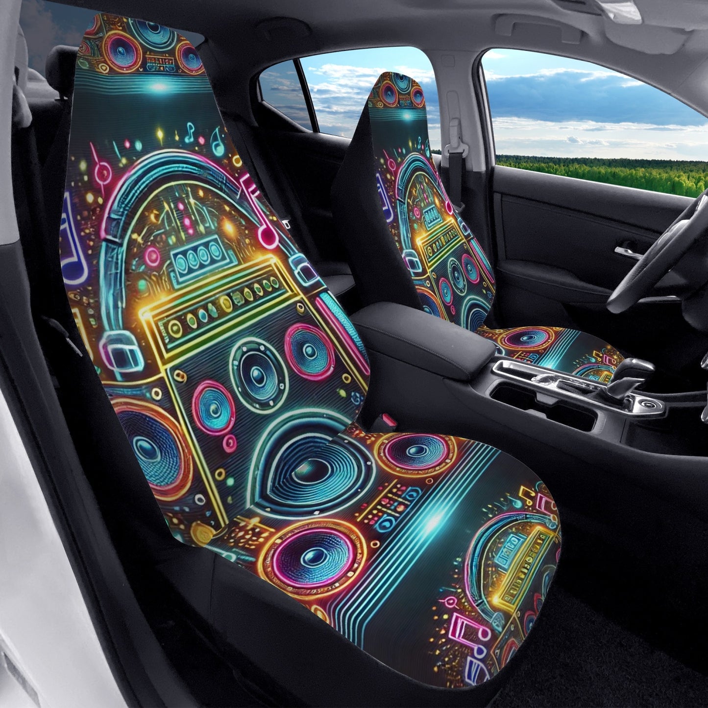 neon notes car seat covers